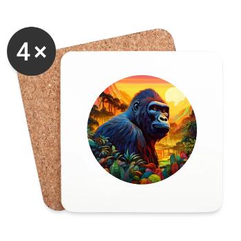 Gorilla - Coasters (set of 4) - white - Front