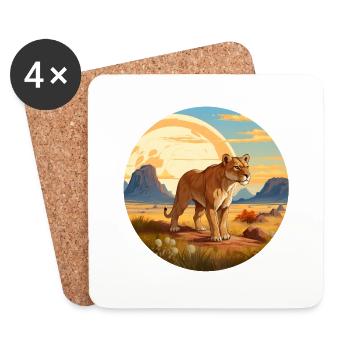 Lioness - Coasters (set of 4) - white - Front