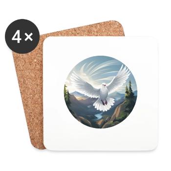 White Dove - Coasters (set of 4) - white - Front