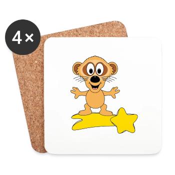 ERDMÄNNCHEN - STERNSCHNUPPE - SURFER - TIER - Untersetzer (4er-Set) - Weiß - Vorne