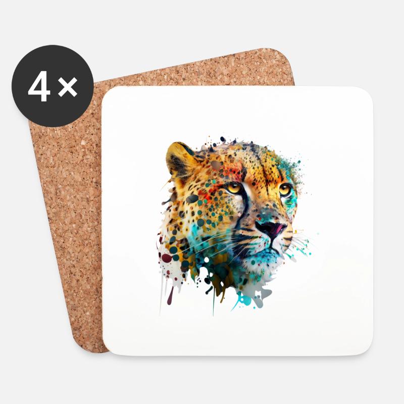 Panther - Untersetzer (4er-Set) - Weiß