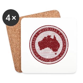 Australia - Coasters (set of 4) - white - Front