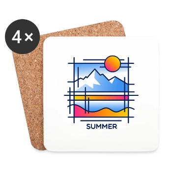 Summer in the mountains - Coasters (set of 4) - white - Front