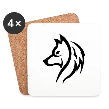 Wolf - Coasters (set of 4) - white - Front
