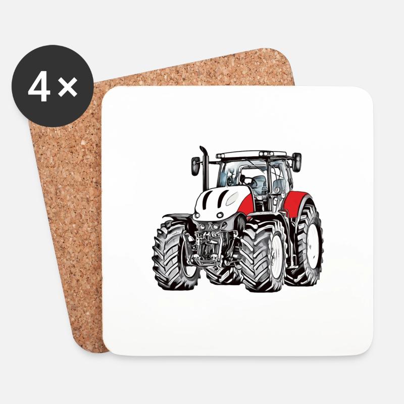Coole Jungs fahren Traktor Trecker Jungen Kinder - Untersetzer (4er-Set) - Weiß
