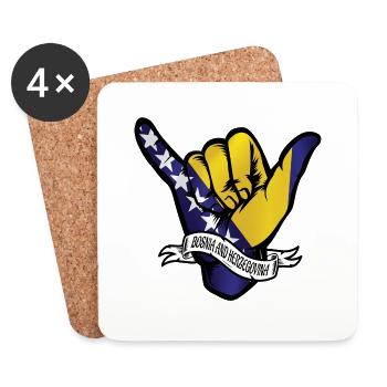 Bosnie-Herzégovine Shaka - Dessous de verre (lot de 4) - blanc - Devant