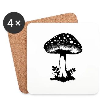 Pilz Pilzsammler Pilze Fungi - Untersetzer (4er-Set) - Weiß - Vorne