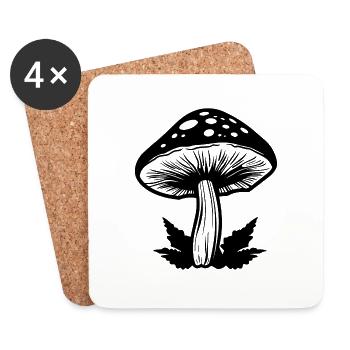 Pilz Pilzsammler Pilze Fungi - Untersetzer (4er-Set) - Weiß - Vorne