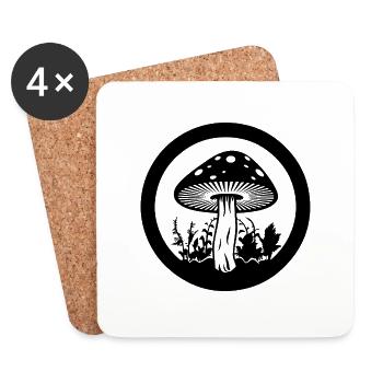 Pilz Pilzsammler Pilze Fungi - Untersetzer (4er-Set) - Weiß - Vorne
