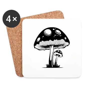 Pilz Pilzsammler Pilze Fungi - Untersetzer (4er-Set) - Weiß - Vorne