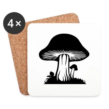 Pilz Pilzsammler Pilze Fungi - Untersetzer (4er-Set) - Weiß - Vorne