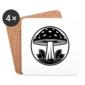 Pilz Pilzsammler Pilze Fungi - Untersetzer (4er-Set) - Weiß - Vorne