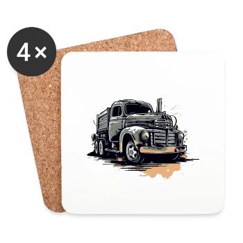 Camion Roadrider - Dessous de verre (lot de 4) - blanc - Devant