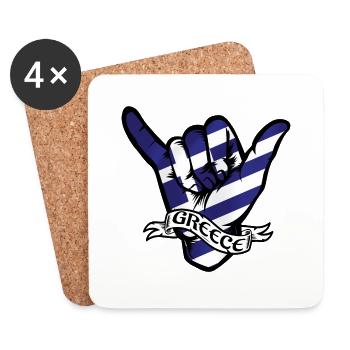 Greece Shaka - Coasters (set of 4) - white - Front