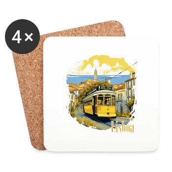 Lisbon - Lisboa - Coasters (set of 4) - white - Front