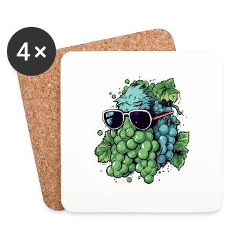 John Bunch of Grapes - Coasters (set of 4) - white - Front