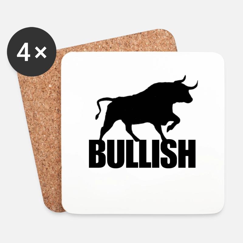 Bullischer, Web3-Finanz-Bullenmarkt-Humor - Untersetzer (4er-Set) - Weiß