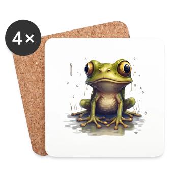 Frogs are sensitive to the weather - Coasters (set of 4) - white - Front