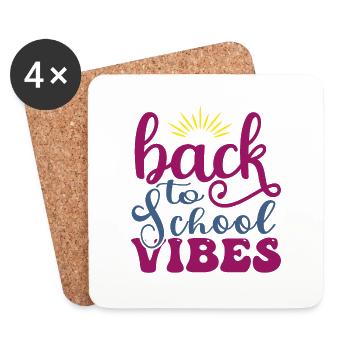 back to school vibes, back to school - Coasters (set of 4) - white - Front
