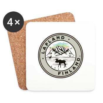 Laponie Finlande Aurores boréales - Dessous de verre (lot de 4) - blanc - Devant