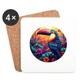 Toucan - Coasters (set of 4) - white - Front