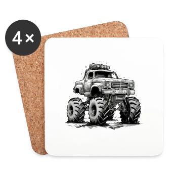 Monster truck SwiftHauler - Dessous de verre (lot de 4) - blanc - Devant