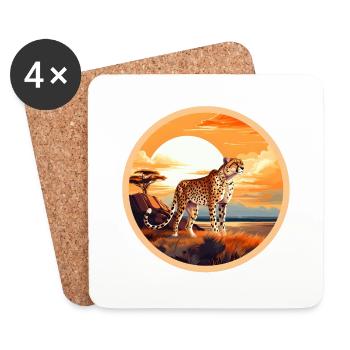 Cheetah - Coasters (set of 4) - white - Front