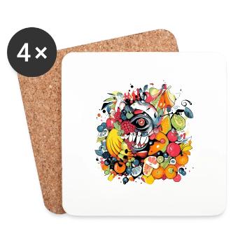 Monstro fruits n°2 - Coasters (set of 4) - white - Front
