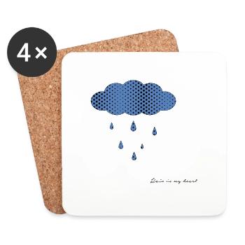 Regen in meinem Herzen - Untersetzer (4er-Set) - Weiß - Vorne