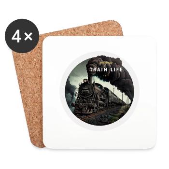 Train Life : Puissance à vapeur - Dessous de verre (lot de 4) - blanc - Devant