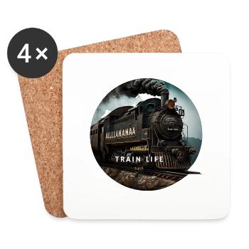 Train Life : Le train de l'histoire - Dessous de verre (lot de 4) - blanc - Devant