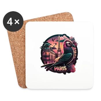 Un souvenir original de Paris - Dessous de verre (lot de 4) - blanc - Devant