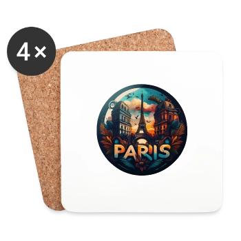 Paris, Tour Eiffel : une union iconique - Dessous de verre (lot de 4) - blanc - Devant