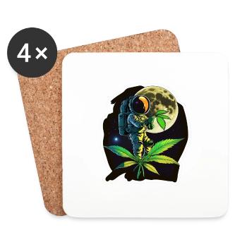 L'astronaute intérieur - Dessous de verre (lot de 4) - blanc - Devant