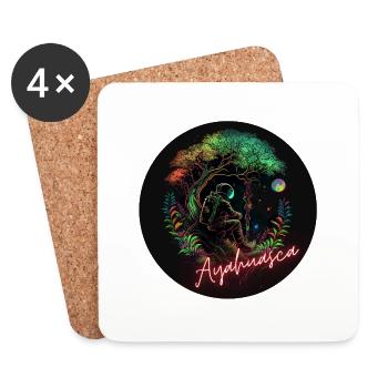L'Ayahuasca comme passerelle entre les mondes - Dessous de verre (lot de 4) - blanc - Devant