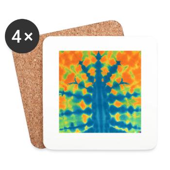 Tye die pattern - Coasters (set of 4) - white - Front