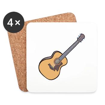 Acoustic Guitar - Coasters (set of 4) - white - Front