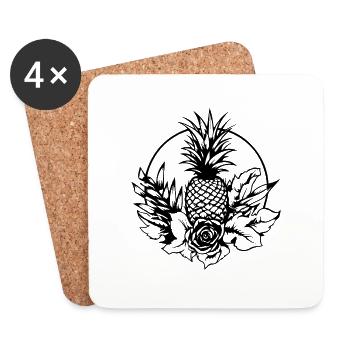 Ananas - Untersetzer (4er-Set) - Weiß - Vorne