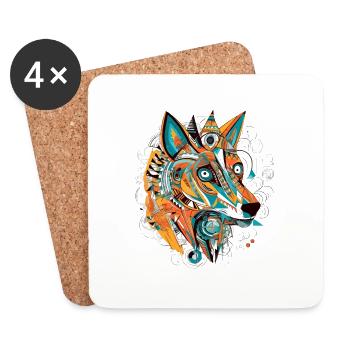 Zako the dog - Coasters (set of 4) - white - Front