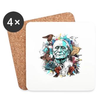 Siou the Indian - Coasters (set of 4) - white - Front