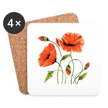 Flowers - Coasters (set of 4) - white - Front