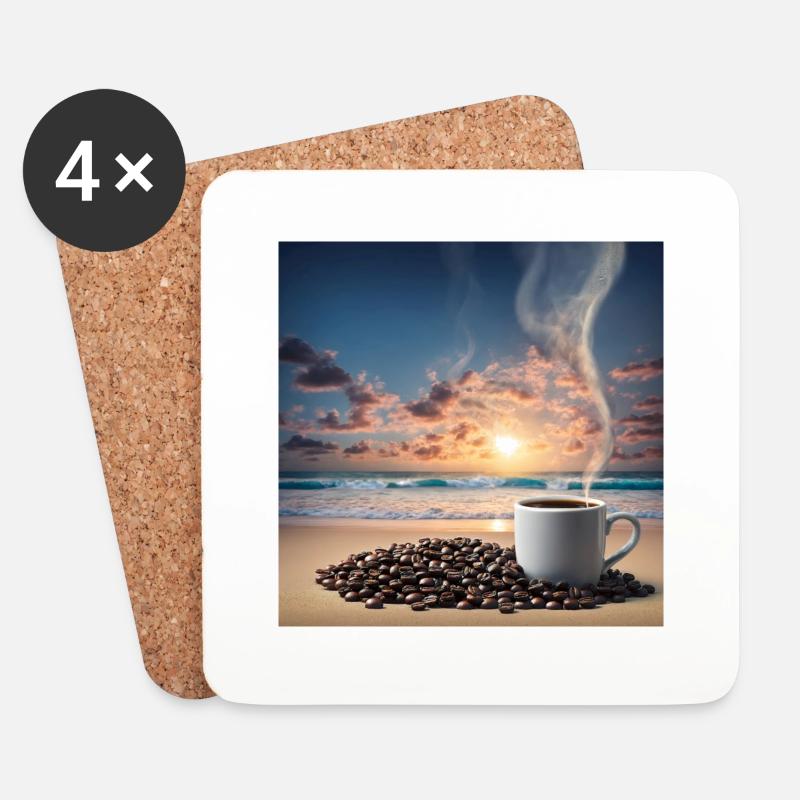Tolle Tasse Kaffee, ungewöhnliches Design - Untersetzer (4er-Set) - Weiß