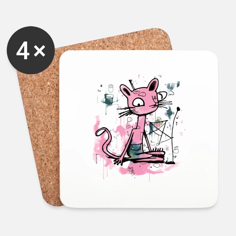 Jok der rosarote Panther - Untersetzer (4er-Set) - Weiß