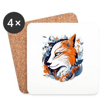Bayo le renard - Dessous de verre (lot de 4) - blanc - Devant