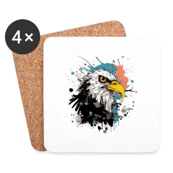 Goro the eagle - Coasters (set of 4) - white - Front