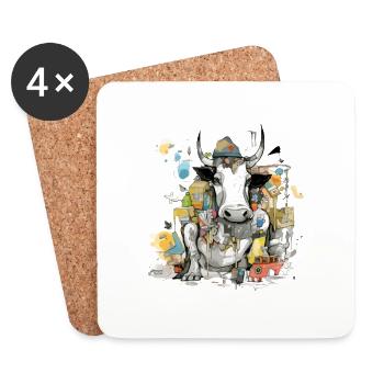 Juik der Stier - Untersetzer (4er-Set) - Weiß - Vorne