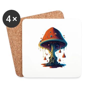 Pilz - Untersetzer (4er-Set) - Weiß - Vorne