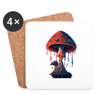 Pilz - Untersetzer (4er-Set) - Weiß - Vorne