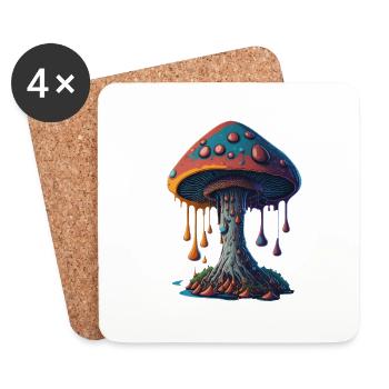 Pilz - Untersetzer (4er-Set) - Weiß - Vorne
