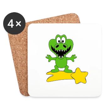 KROKODIL - STERNSCHNUPPE - Untersetzer (4er-Set) - Weiß - Vorne